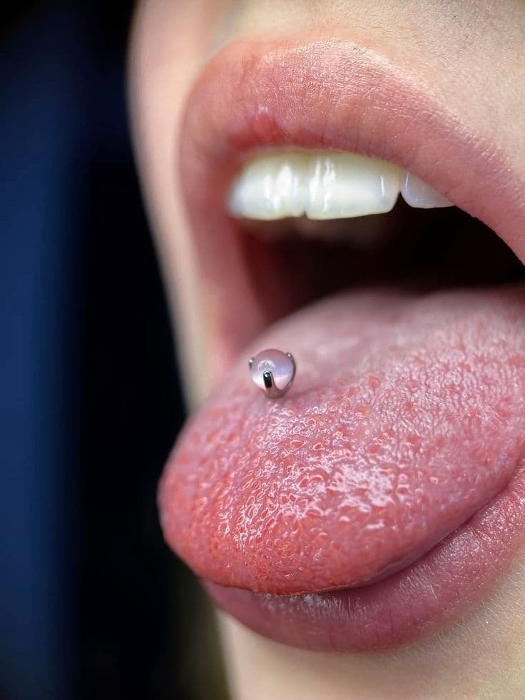 Middle Tongue Piercing